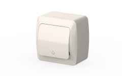 Elbi Eva Beyaz Nemliyer Light Anahtarı IP54