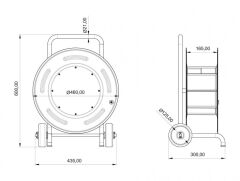 Bemis BM6-7203-1200 1X16A 2 Prizli 5X63A 380V 1 Prizli 100 Metre Kablo Kapasiteli Arabalı Metal Makara