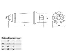 Bemis BK4-9501-2010 50/150mm 400A Ark Kaynak Fişi