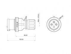 Bemis BC1-1504-2011 Cee Norm 4x16A Düz Fiş 380V IP44