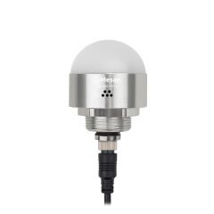 Mesan MS 9602.24VDC Ø50 M30 Somun Bağlantılı LED İndikatör M12 Konnektör RGY Buzzer Gümüş Gövde