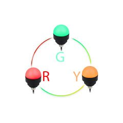 Mesan MS 9605.24VDC Ø50 M30 Somun Bağlantılı LED İndikatör M12 Konnektör RGY Buzzer Siyah Gövde