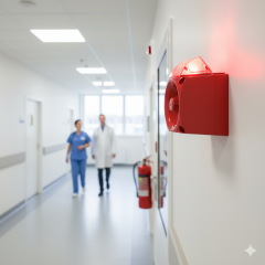 Mesan MS 3050.1.10.220VAC Endüstriyel Led Işıklı Siren Kırmızı Gövde