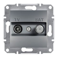 Schneider Electric EPH3400162 Asfora Çelik TV-SAT Prizi Sonlu Çerçevesiz