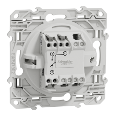 Schneider Electric S520263 Odace Beyaz Işıklı Anahtar Vavien Çerçevesiz