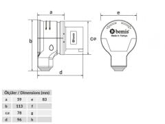 Bemis BC1-1505-2130 5X16A 380V IP44 90 Derece Eğik Döner Fiş