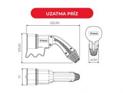 Bemis BEV-5032-1205 Trifaze 32A Elektrikli Araç Kablolu Şarj Seti 5 Metre