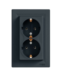 Schneider Electric EPH9900171 Asfora Antrasit İkili Topraklı Priz