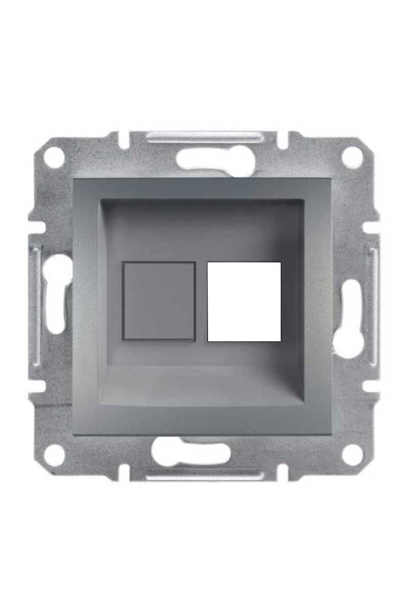Schneider Electric EPH4300162-02 Asfora Çelik 1xRJ45 Konnektörsüz