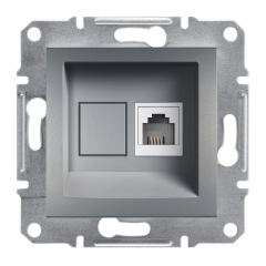 Schneider Electric EPH4100162 Asfora Çelik 1xRJ11 Telefon Prizi