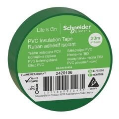 Schneider Electric 2420106 Yeşil İzole Bant 19mmx20 Metre 8'li Paket