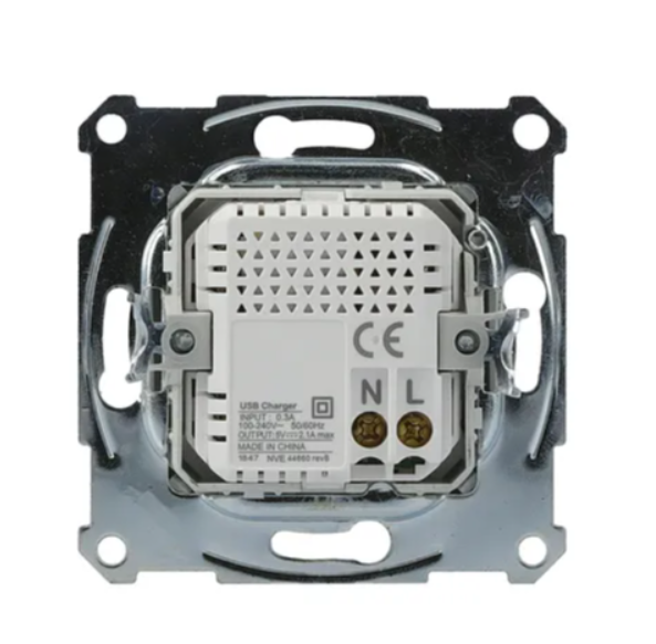 Schneider Electric EPH2700262 Asfora Çelik İkili USB Prizi 2.1A Type A