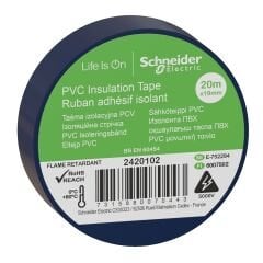 Schneider Electric 2420102 Mavi İzole Bant 19mmX20 Metre 8'li Paket