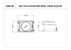 Ne-Ad 4003 1X16A Kauçuk Duvar Prizi
