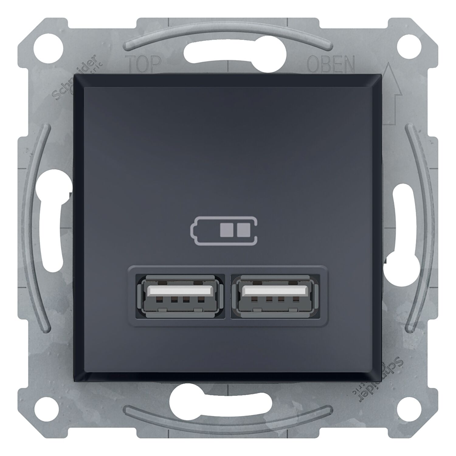 Schneider Electric EPH2700271 Asfora Antrasit İkili USB Priz 2.1A Type A
