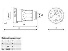 Bemis BC1-3505-2050 5X32A Enversör Düz Fiş 380V IP44