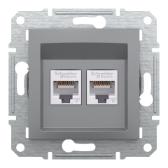 Schneider Electric EPH4800162 Asfora Çelik 2xRJ45CAT6-UTP Prizi