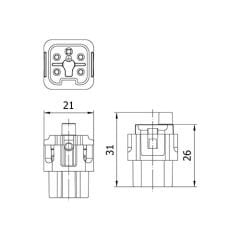 Mete Enerji 29012 5X10A Çok Kontaklı Priz Çekirdek Arka Girişli