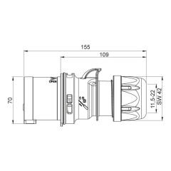 Mete Enerji 406111 5X32A Düz Fiş