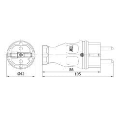 Mete Enerji 404001 1X16A Kauçuk Erkek Fiş