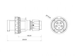 Bemis CEE NORM 5X63A Düz Fiş RS 380V IP67