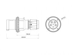 Bemis BC1-4505-2011 Cee Norm 5X63A Düz Fiş RS 380V IP44
