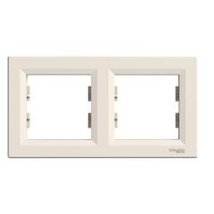 Schneider Electric EPH5800223 Asfora Krem İkili Çerçeve Yatay