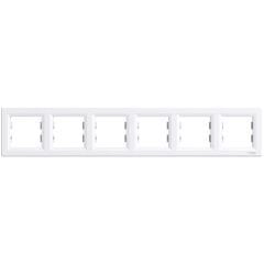 Schneider Electric EPH5800621 Asfora Beyaz Altılı Çerçeve Yatay