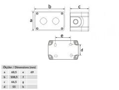 Bemis BT3-2000-0002 İkili Siyah Buton Kutusu IP44