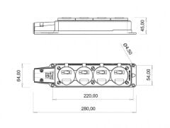 Bemis 1X16A 220V Kauçuk Dörtlü Grup Priz
