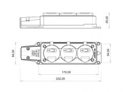 Bemis BK1-1402-3613 1X16A 220V Kauçuk Üçlü Grup Priz