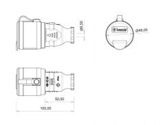 Bemis BK1-1402-2311 1X16A 220V Kauçuk Uzatma Priz