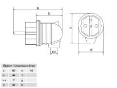 Bemis BK1-1402-2022 1X16A 220V Kauçuk Eğik Fiş