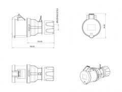 Bemis CEE Norm 3X32A 220V IP44 Uzatma Priz