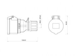 Bemis CEE Norm 5X16A 380V IP44 Uzatma Priz