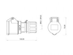 Bemis BC1-1403-2312 Cee Norm 3X16A 220V IP44 Uzatma Prizi
