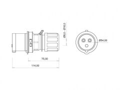 Bemis CEE Norm 3X16A 220V IP44 Düz Fiş