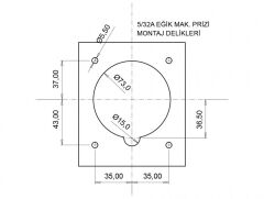 Bemis CEE Norm 5X32A 380V IP67 45 Derece Eğik Makina Prizi