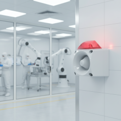 Mesan MS 3050.1.11.12-30VDC Endüstriyel Led Işıklı Siren Gri Gövde