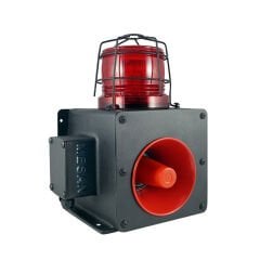 Mesan MS 1333.5.12-60VAC/DC Endüstriyel Işıklı Siren 43 Ses Kontaklı Alüminyum Gövde