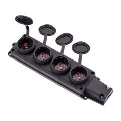 Byes 1X16A (2P+E) 250V Dörtlü Kauçuk Grup Priz IP44