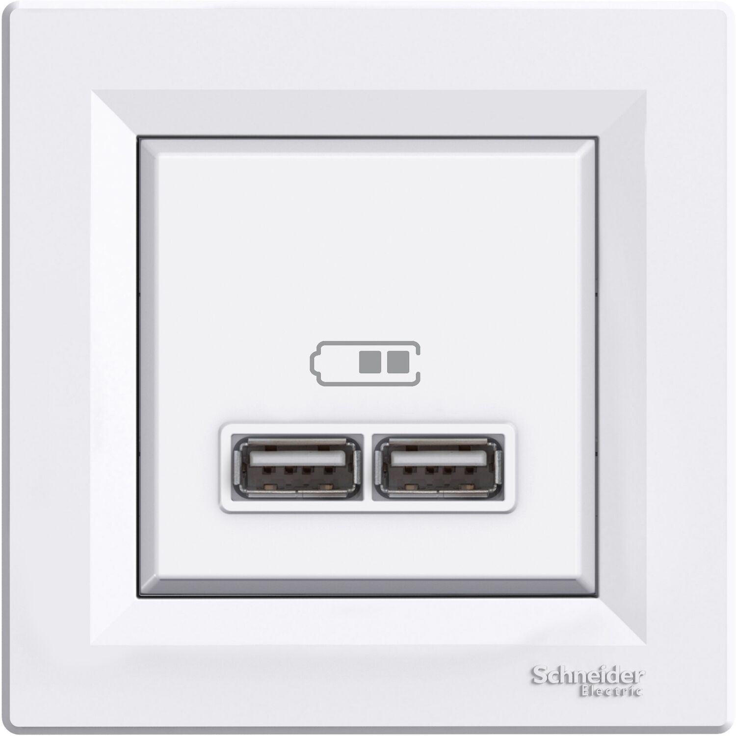 Schneider Electric EPH2700221 Asfora Beyaz İkili USB Prizi 2.1A Type A