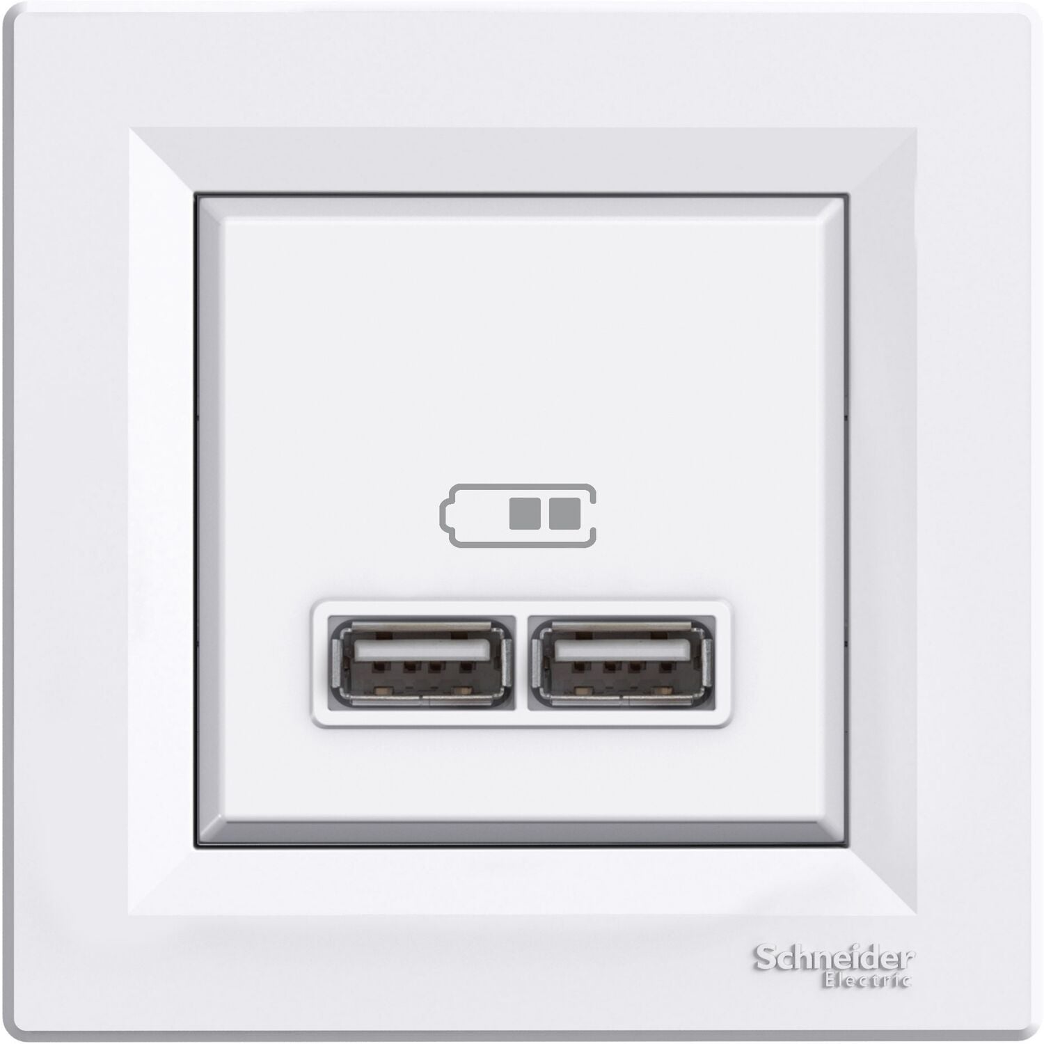 Schneider Electric EPH2700221 Asfora Beyaz İkili USB Prizi 2.1A Type A