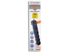 Tunçmatik Beşli Akım Korumalı Priz Siyah Powersurge TSK6136