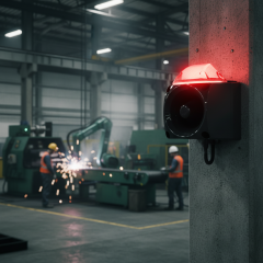 Mesan MS 3050.12.1.12-30VDC Endüstriyel LED Işıklı Siren Siyah Gövde
