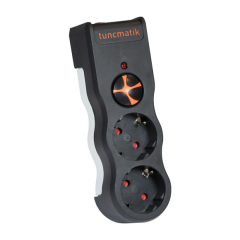 Tunçmatik İkili Akım Korumalı Priz Siyah Powersurge TSK19022