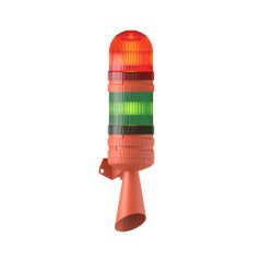 Mesan MS 5836.1.2.12-24VAC/DC Ø70 2 Kat LED Multifonksiyon 2 Ses Borulu Elektronik Siren Duvar Montaj