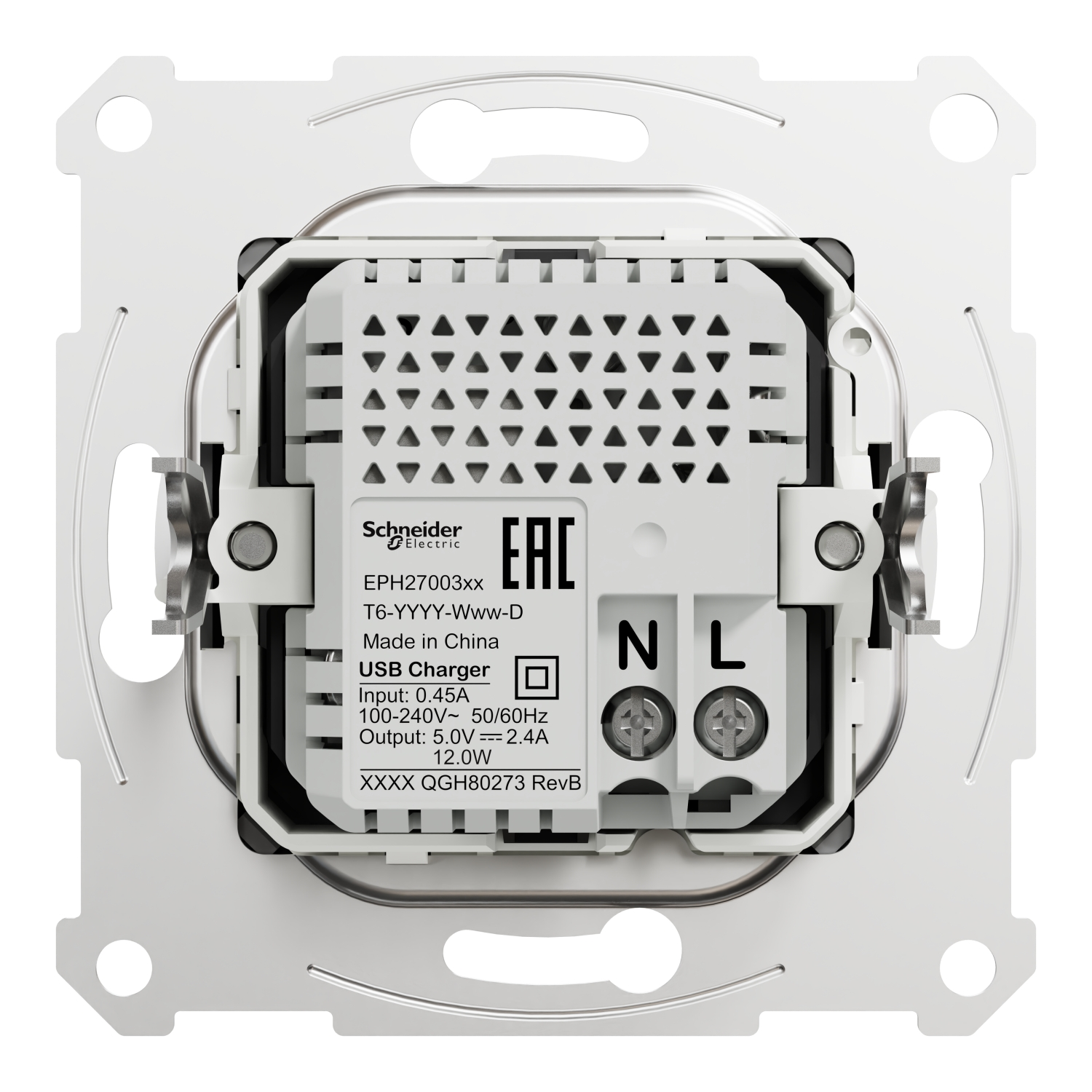 Schneider Electric EPH2700371 Asfora Antrasit USB Prizi İkili 2.4A Type A+C