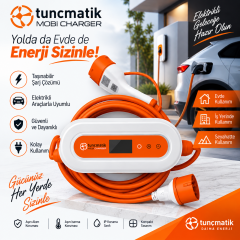 Tunçmatik MobiCharge 11kW 7 Metre Kablolu Elektrikli Araç Şarj İstasyonu