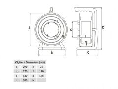Bemis BM2-3103-0000 1X16A 4 Prizli 50 Metre Kablo Kapasiteli Metal Makara